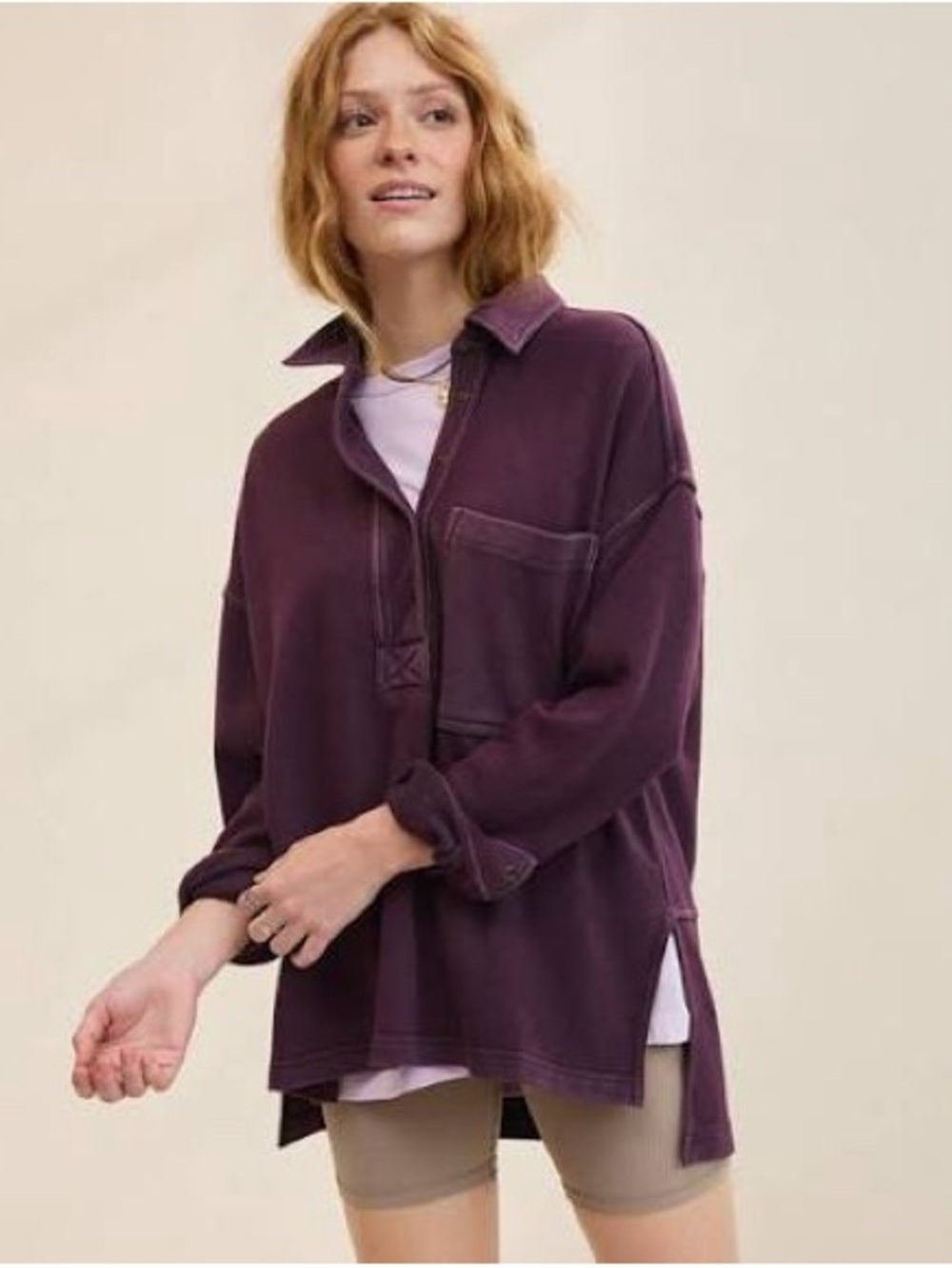 Aerie Chorewear Popover Sweatshirt - plum